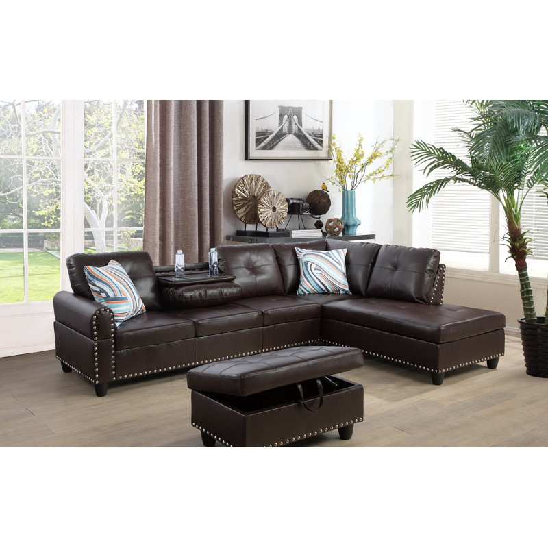 Charlton Home Schwindt 97.2" Sectional with Ottoman & Reviews Wayfair